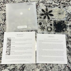 Close To My Heart Rustic Flowers D1186 My Acrylix Stamp Set Card like new